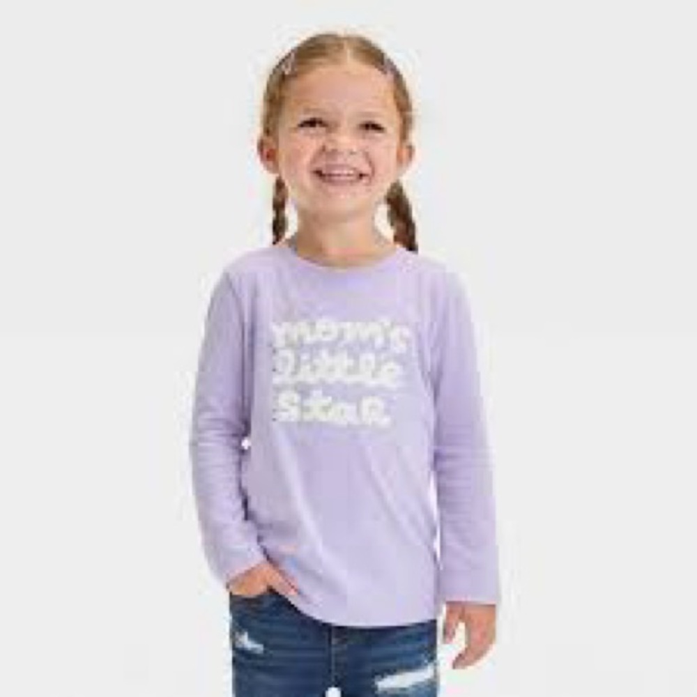 246 NWT Cat & Jack Long Sleeve Screen Print T Shirt - Size: 12 months